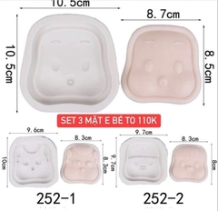 Khuôn Silicon - Mặt Em Bé - SET 3 Cuter 9 8CM