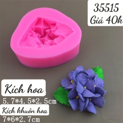 Khuôn Silicon - Chùm Hoa Cẩm Tú Cầu - Kèm Lá