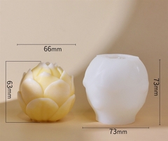 Khuôn Silicon - Hoa Sen Nụ - Búp Sen Cao 6.5cm Khuôn Trắng