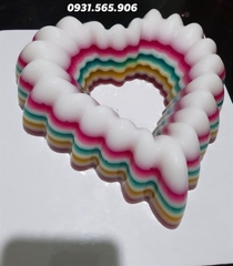 Khuôn Silicon  - Đế Trái Tim 20Cm cao 7.4Cm