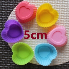 [10 cup] Khuôn Silicon - Cup Set 5cm - M30 - Trái Tim Khía