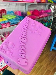 Khuôn Silicon - Đế - Happy Bong Bóng Chữ Nhật