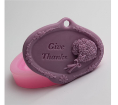 Khuôn Silicon - Chữ Give Thanks - Kèm Hoa