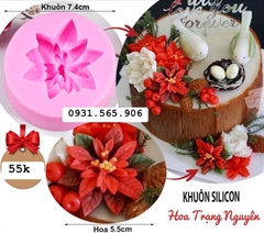 Khuôn Silicon - Hoa Cúc Trạng Nguyên Gãy Cánh - Kèm Lá 5.5cm