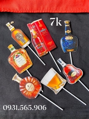 Set Cắm Chai Ly Vàng Phụ Kiện Trang Trí Bánh