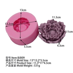 Khuôn Silicon - Hoa Mẫu Đơn - Đại đoá 12.5cm - Bắp Cải