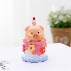 Khuôn Silicon - Động Vật - Heo Nến Hoa 6x3.7cm