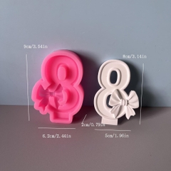 Khuôn Silicon - Số Nơ 0-9 - Số 8