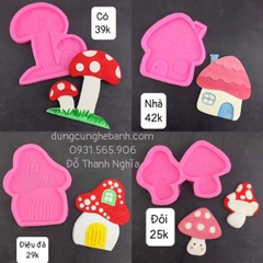 Khuôn Silicon - Rau Củ - Nấm - Lớn Nhỏ 9.2cm Cỏ 2c