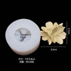 Khuôn Silicon - Hoa Mai Đào - 6.5cm - Chùm Kèm Lá