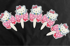 Set Cắm Giấy Hoạt Hình Phụ Kiện Trang Trí Bánh - HELLOKITTY NƠ HỒNG 50 THẺ