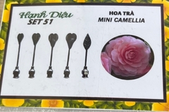 Kim 3D Inox - Bộ 5 - Mẫu 51 Hoa Trà mini Camellia