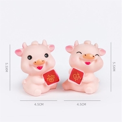 Con Trâu Nhựa Phụ Kiện Trang Trí Bánh - Cặp Trâu nằm