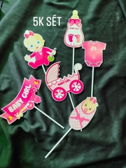 Set Cắm Em Bé Xe Nôi Bình Bú Phụ Kiện Trang Trí Baby