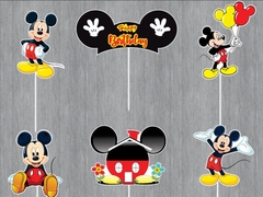 Set Cắm Mickey Đỏ Đen Phụ Kiện Trang Trí Bánh