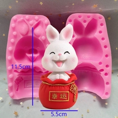 Khuôn Silicon - Động Vật - Con Thỏ 2 Mảnh 11.5cm