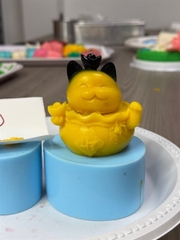 Khuôn Silicon - Động Vật - Mèo Thần Tài - Thỏi Vàng SL100