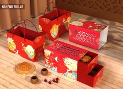 Hộp Giấy - Bánh Trung Thu Quai Xách - 4 Bánh - 4N02