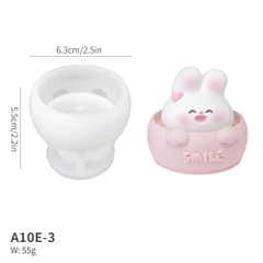Khuôn Silicon - Động Vật - Con Thỏ Smile 6.3cm