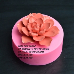 Khuôn Silicon - Hoa Sen Thái Nở - 10.5cm - Nụ Hồng