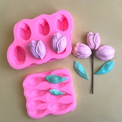 Khuôn Silicon - Hoa Tulip - SL95 - Hoa Tulip Vĩ 6c