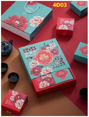Hộp Giấy - Bánh Trung Thu Quai Xách - 4 Bánh - 4D03