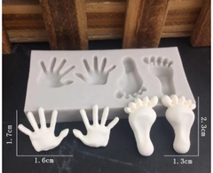 Khuôn Silicon - Em Bé - Bàn Tay Chân 2.3cm 4c