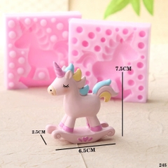 Khuôn Silicon - Động Vật - Ngựa Pony 2 Mảnh 7.5cm