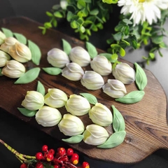 Khuôn Silicon - Hoa Bay Cánh Rũ - Nụ Tulip Kèm Lá