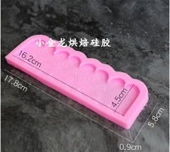 Khuôn Silicon - Viền Chuỗi Họa Tiết - Trái Tim Cong 16.2x4.5cm