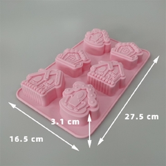 Khuôn Silicon - Ngôi Nhà - Vĩ 6 Nhà