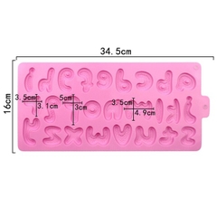 Khuôn Silicon - Chữ Cái Thường - 5cm - Nghiêng Viền