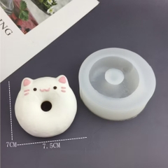 Khuôn Silicon - Mèo Kitty - Khúc Bạch Donut Mèo 7.5cm