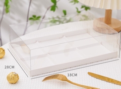 Hộp Nhựa - Vuông Đế Giấy - 6 Ngăn 9x9cm Cao 8cm