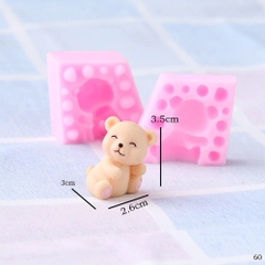 Khuôn Silicon - Động Vật - Gấu Ngồi 2 Mảnh 3.5cm