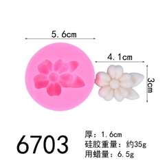 Khuôn Silicon - Hoa Mai - 4.1X3cm - Đào 5 cánh kèm lá 4.1x3cm