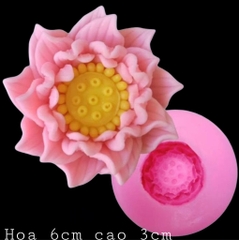 Khuôn Silicon - Hoa Sen - Nhụy Cánh Nhọn 6.3cm