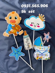Set Cắm Em Bé Bình Bú Xanh Dương