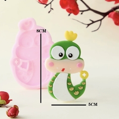 Khuôn Silicon - Động Vật - Con Rắn Mắt Tròn Vàng 8cm