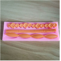 Khuôn Silicon - Viền Chuỗi Dây - Hoa Cong 3c - 15.5cm