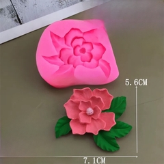 Khuôn Silicon - Chùm Hoa Cúc - Cánh Thẳng Kèm Lá 7.1cm