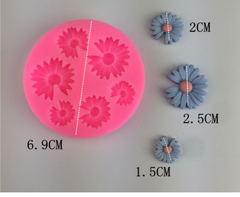 Khuôn Silicon - Hoa Cúc Dẹp Cắt Nhụy Trơn TH 6c - 1.5 > 2.5cm