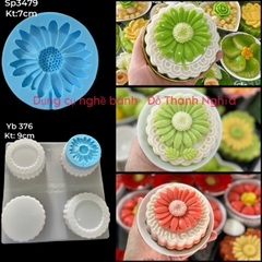 Khuôn Silicon - Hoa Cúc Dẹp Họa Mi Cắm Cây - 7cm
