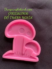 Khuôn Silicon - Rau Củ - Nấm - Lớn Nhỏ 9.2cm Cỏ 2c