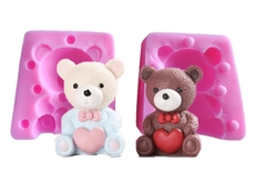 Khuôn Silicon - Động Vật - Gấu Tim 2 Mảnh