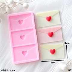 Khuôn Silicon Thiệp Tình Yêu - Trái Tim 3c 5cm