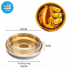 Hộp Nhựa - Tròn Đế Vàng 20cm Cao 5cm