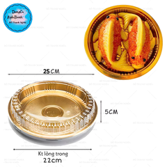 Hộp Nhựa - Tròn Đế Vàng 25cm Cao 5cm