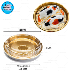 Hộp Nhựa - Tròn Đế Vàng 31cm Cao 6cm