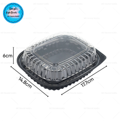 Hộp Nhựa - Vuông HT12 - 12cm Cao 6cm - Đế Đen
